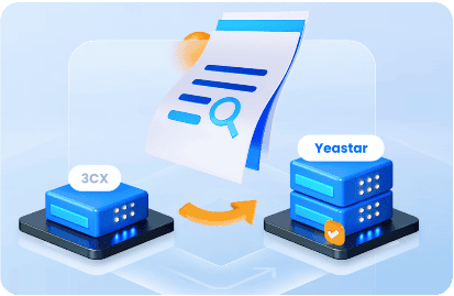 Illustration showing migration from 3CX to Yeastar